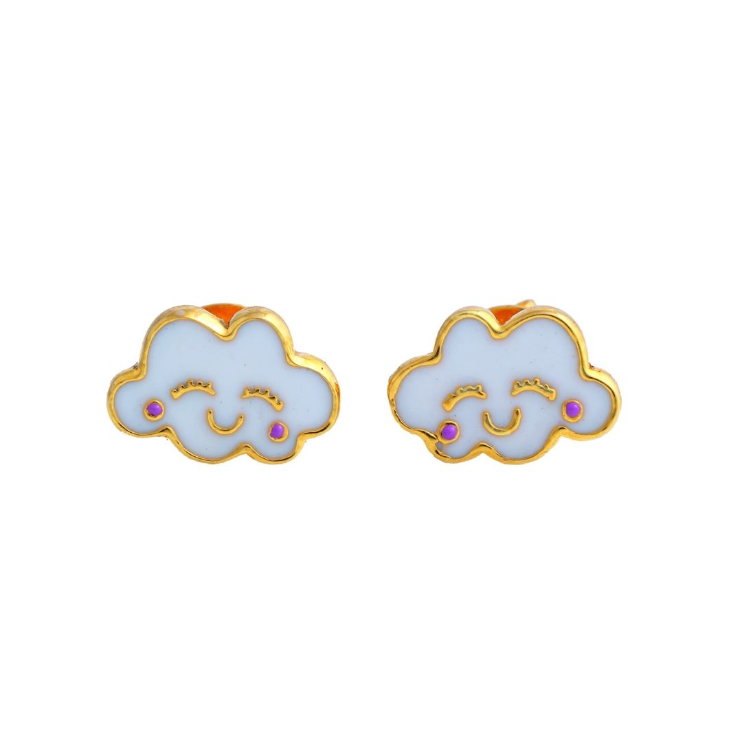 Cloud Kids Gold Earrings - Arista Jewels