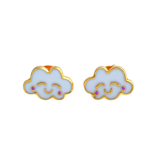 Cloud Kids Gold Earrings - Arista Jewels