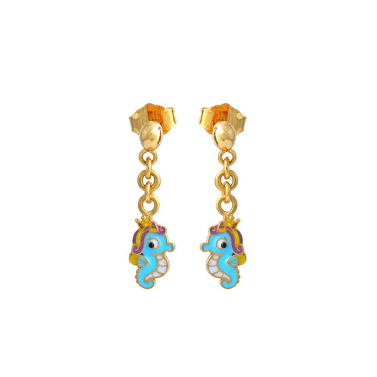 Sea horse Drop Kids Gold Earrings - Arista Jewels