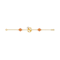 Personalised Initial Crown Kids Gold Bracelet