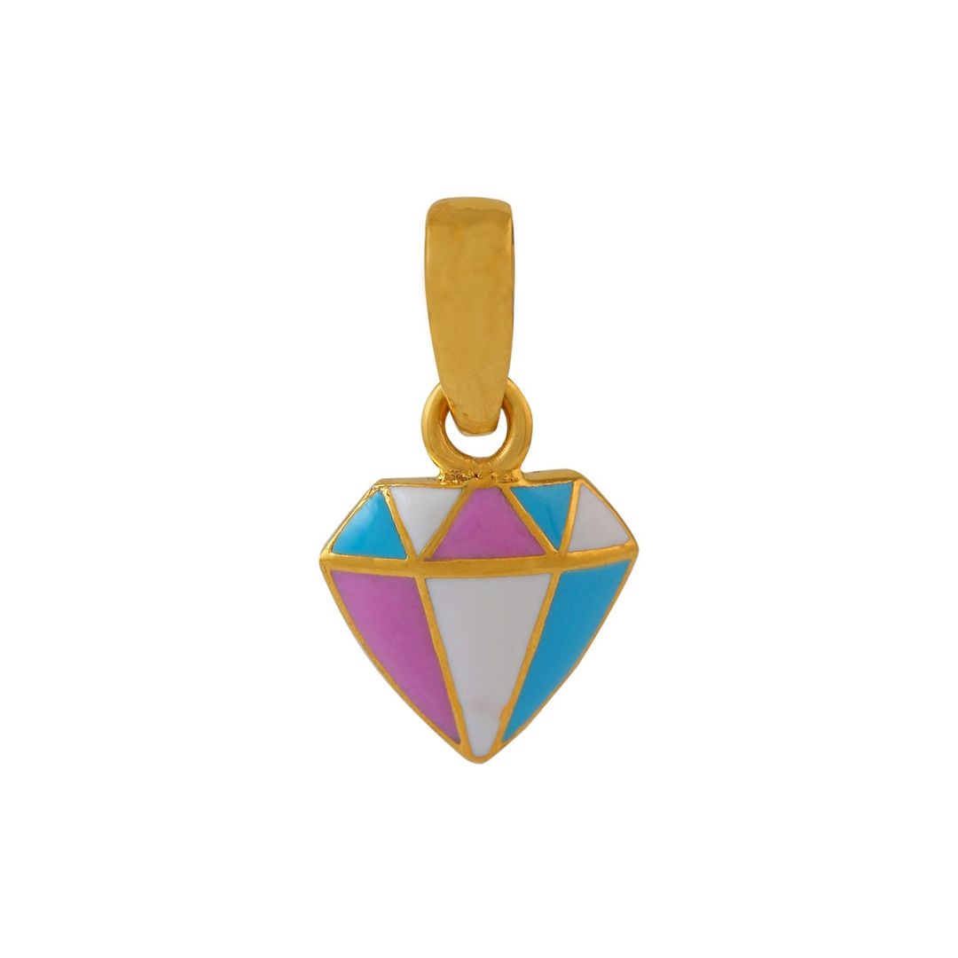 Colourful Daimond Kids GoldPendant - Arista Jewels