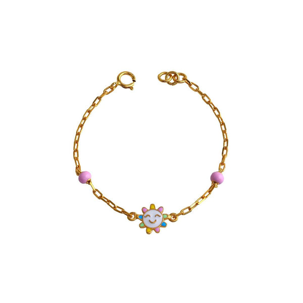 Colourful Sun Kids Gold Bracelet - Arista Jewels