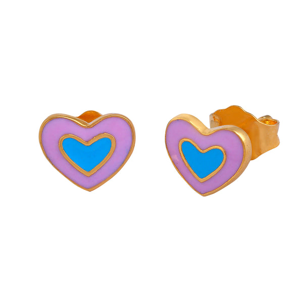 Pink HeartCrown Earrings - Arista Jewels
