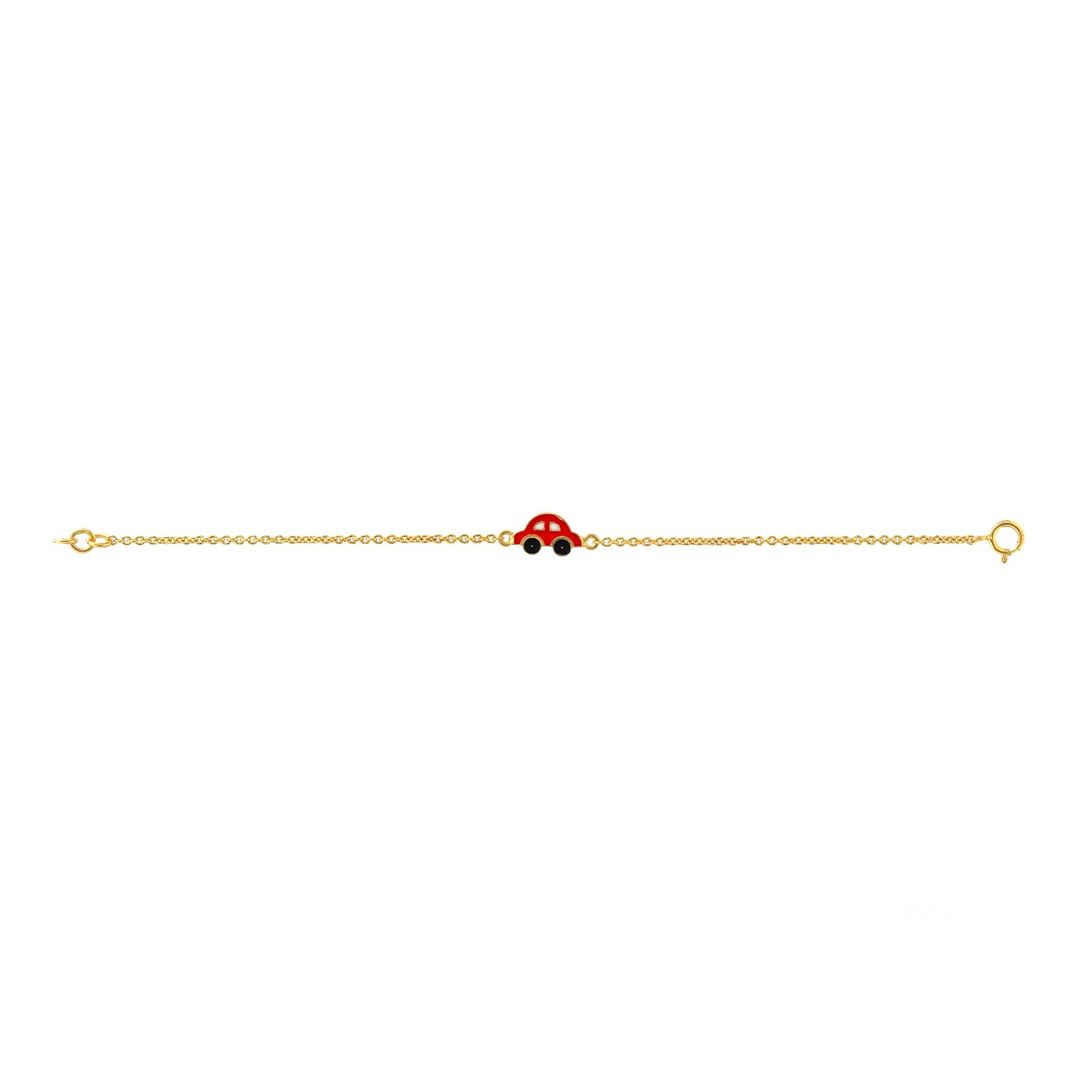 Red Car Kids Gold Bracelet - Arista Jewels