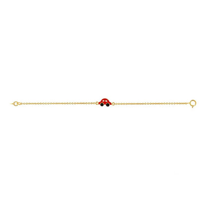 Red Car Kids Gold Bracelet - Arista Jewels