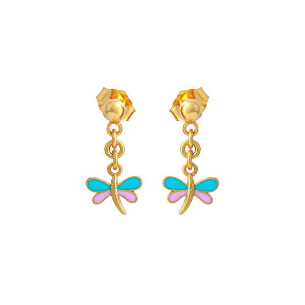 Dragonfly Drop Kids Gold Earrings