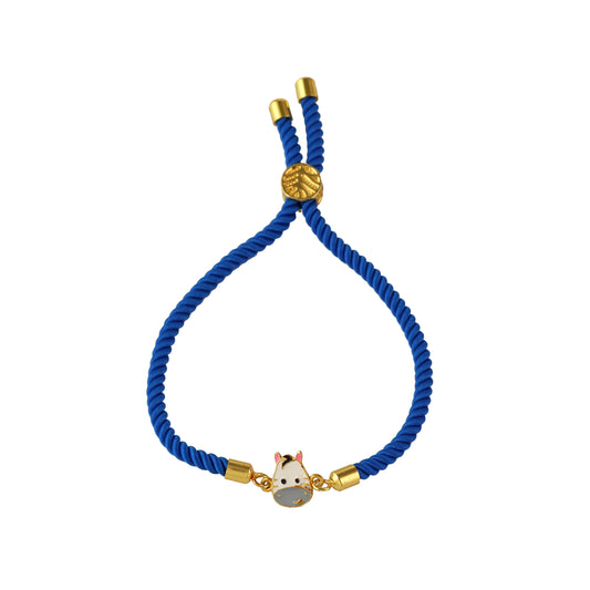 Cow Push Pull Silver Rakhi - Arista Jewels
