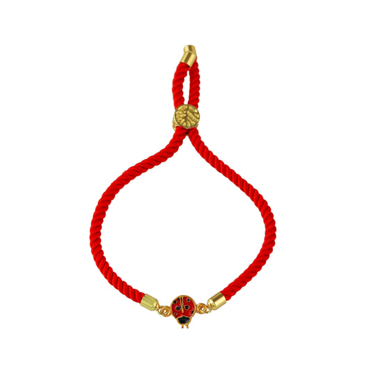 Lady Bug Push Pull Silver Rakhi - Arista Jewels