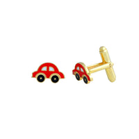 Sterling Silver Cufflink Red Car for Newborn to 15 Years | Hypoallergenic