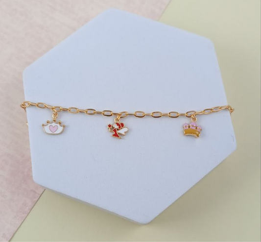 Gold Princess Charm Bracelet