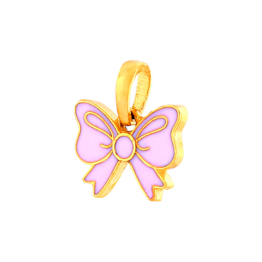Pink Ribbon Pendant in gold, yellow gold, product image 2