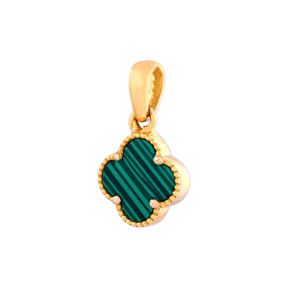 Lucky Green Clover Pendant in gold, yellow gold