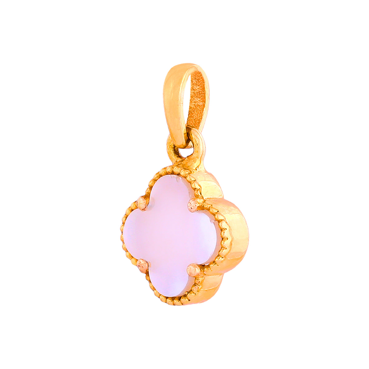 Lucky White Clover Pendant in gold, gold