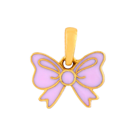 Pink Ribbon Pendant in gold, yellow gold