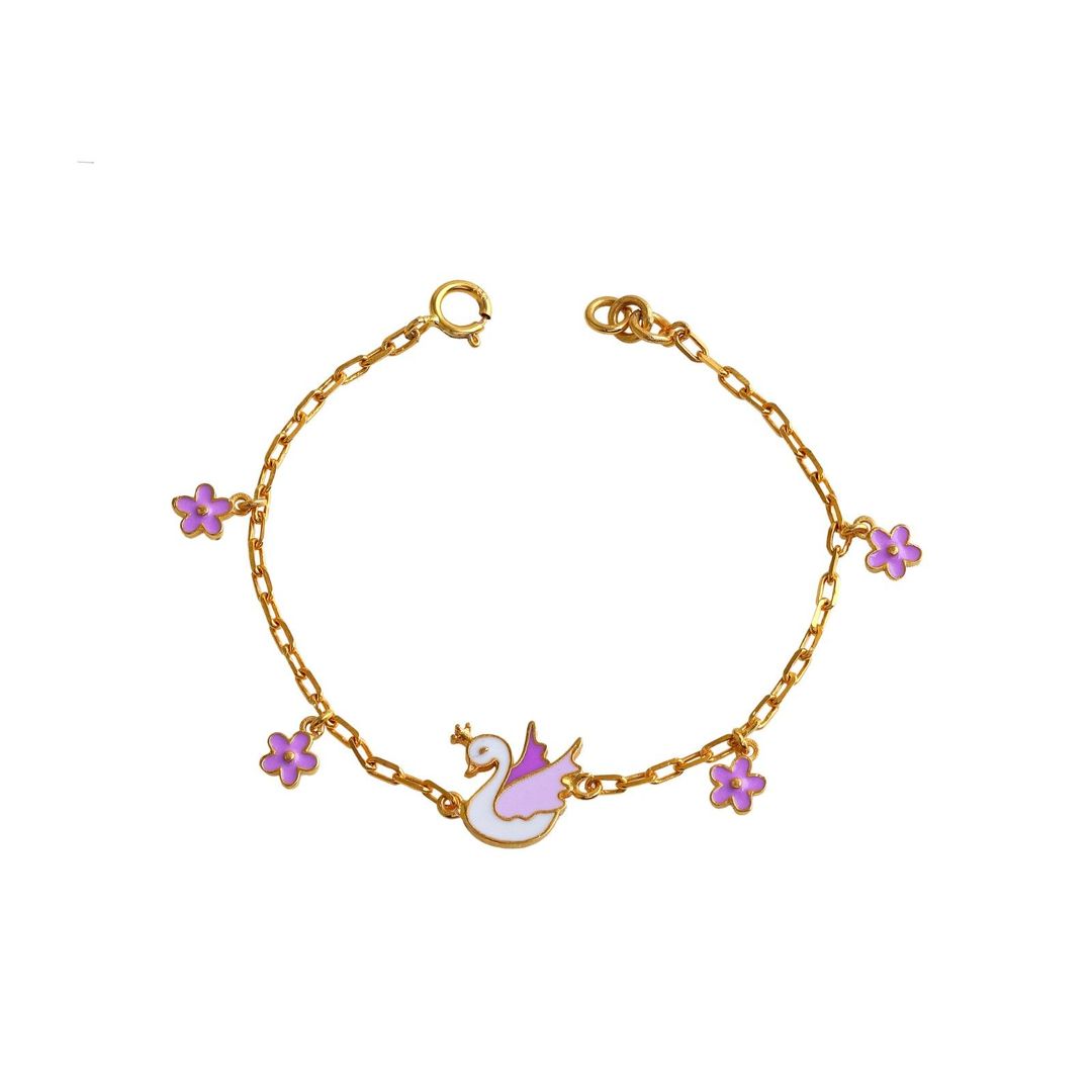 Swan Kids Gold Bracelet - Arista Jewels