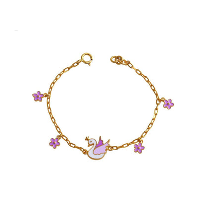 Swan Kids Gold Bracelet - Arista Jewels