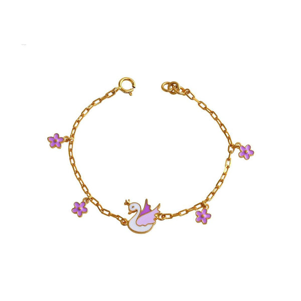 Swan Kids Gold Bracelet - Arista Jewels