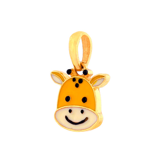 Adorable Giraffe Face Pendant in Gold for Kids in yellow gold