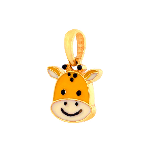 Adorable Giraffe Face Pendant in Gold for Kids