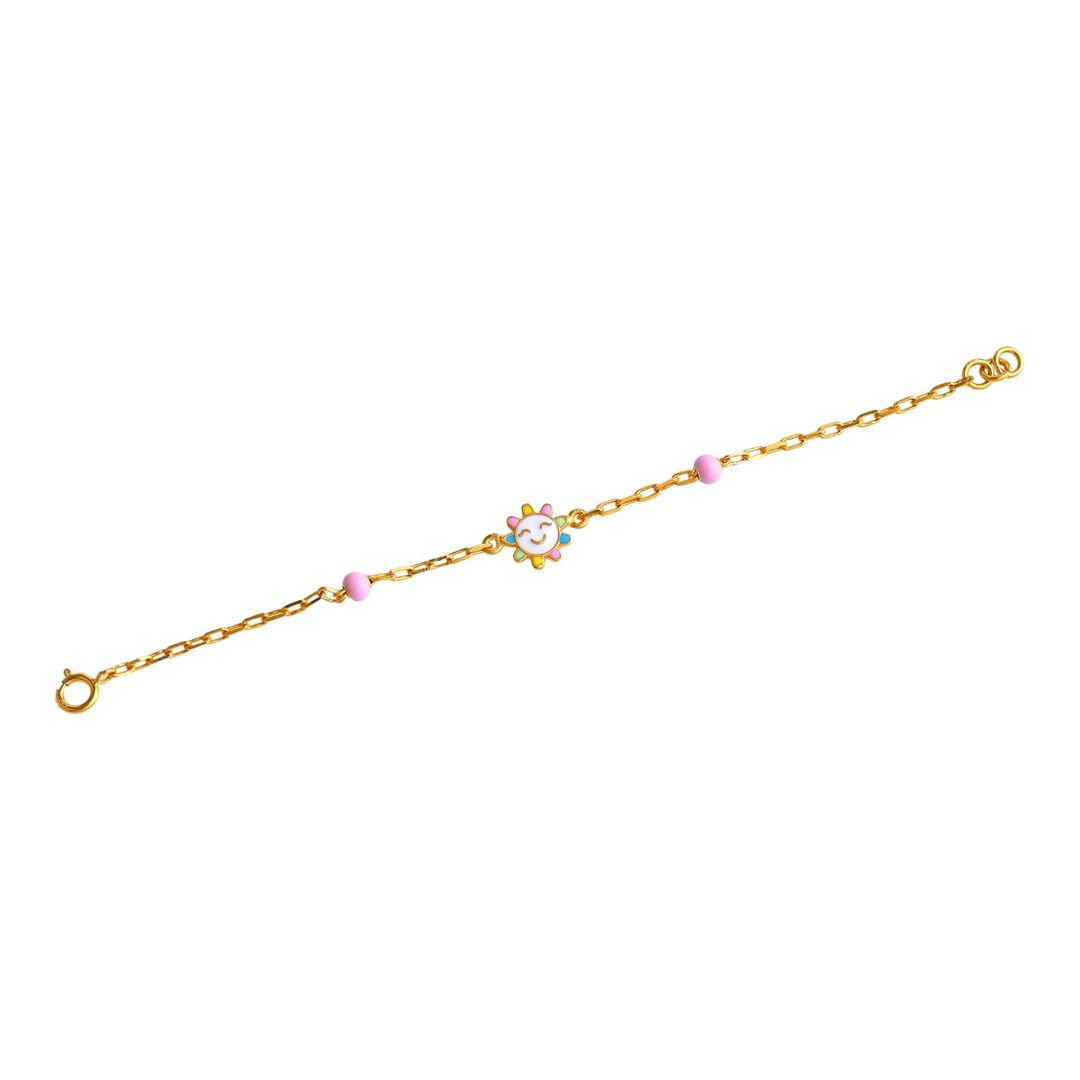 Colourful Sun Kids Gold Bracelet - Arista Jewels