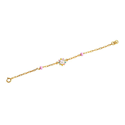 Colourful Sun Kids Gold Bracelet - Arista Jewels