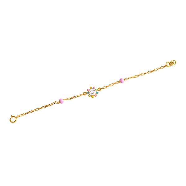 Colourful Sun Kids Gold Bracelet