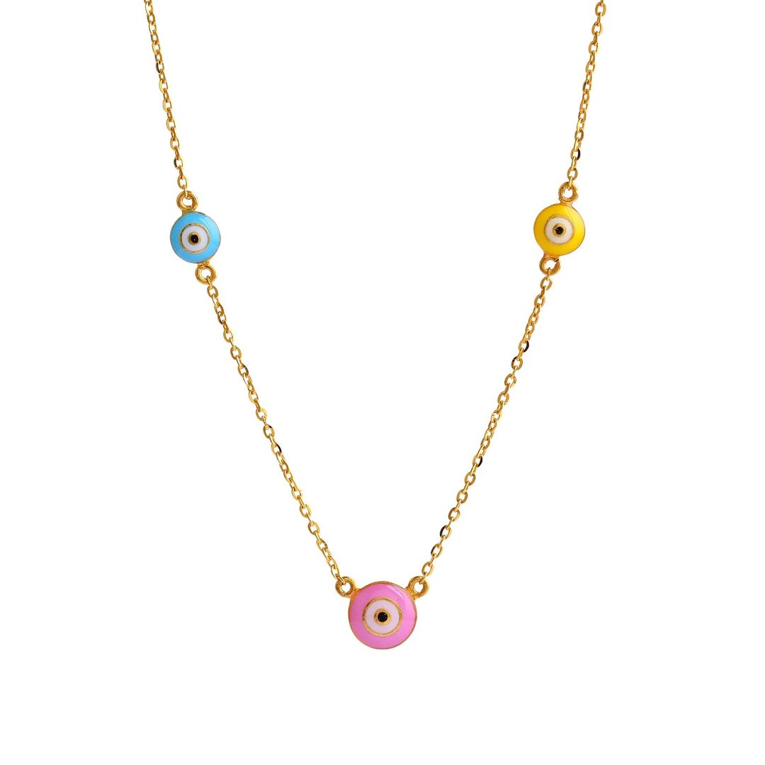 Multi Colour Evil Eye Kids Chain - Arista Jewels