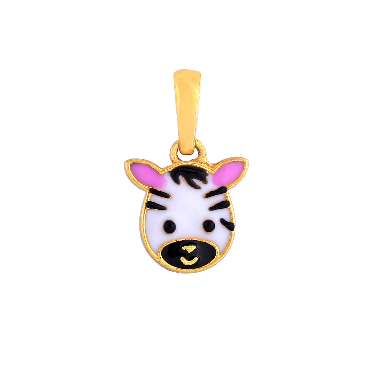 Cute Enamel Zebra Pendant for Kids in gold, gold