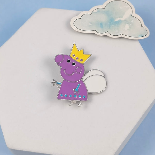 Peppa pig silver baby brooch - Arista Jewels