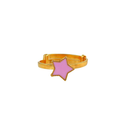 Pink Star Kids Gold Ring - Arista Jewels