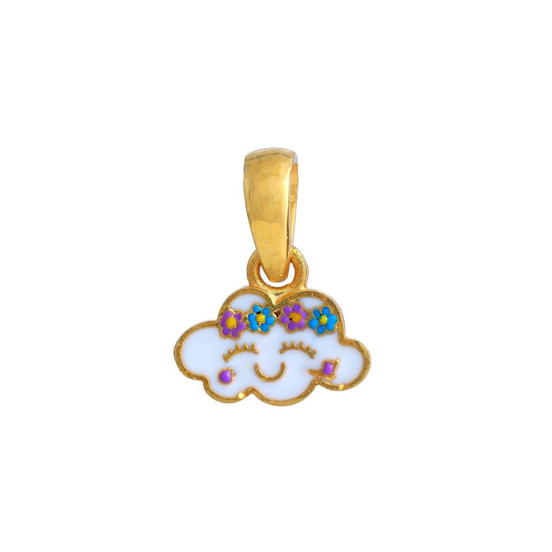 White Cloud Kids Gold Pendant - Arista Jewels