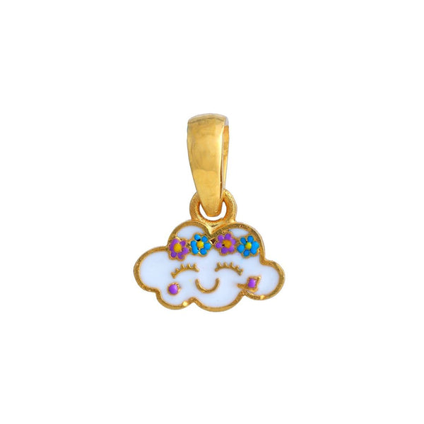 White Cloud Kids Gold Pendant - Arista Jewels