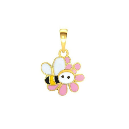 Bee Flower Kids Gold Pendant - Arista Jewels