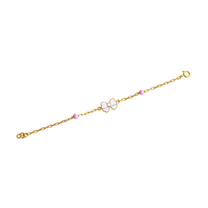 White Ribbon kids Gold Bracelet - Arista Jewels