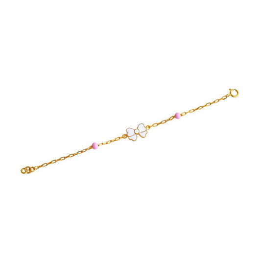 White Ribbon kids Gold Bracelet - Arista Jewels