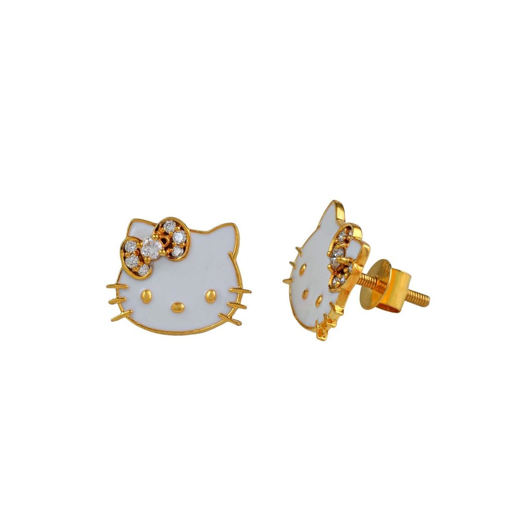 Hello Kitty Kids Gold Earrings - Arista Jewels