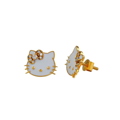 Hello Kitty Kids Gold Earrings - Arista Jewels