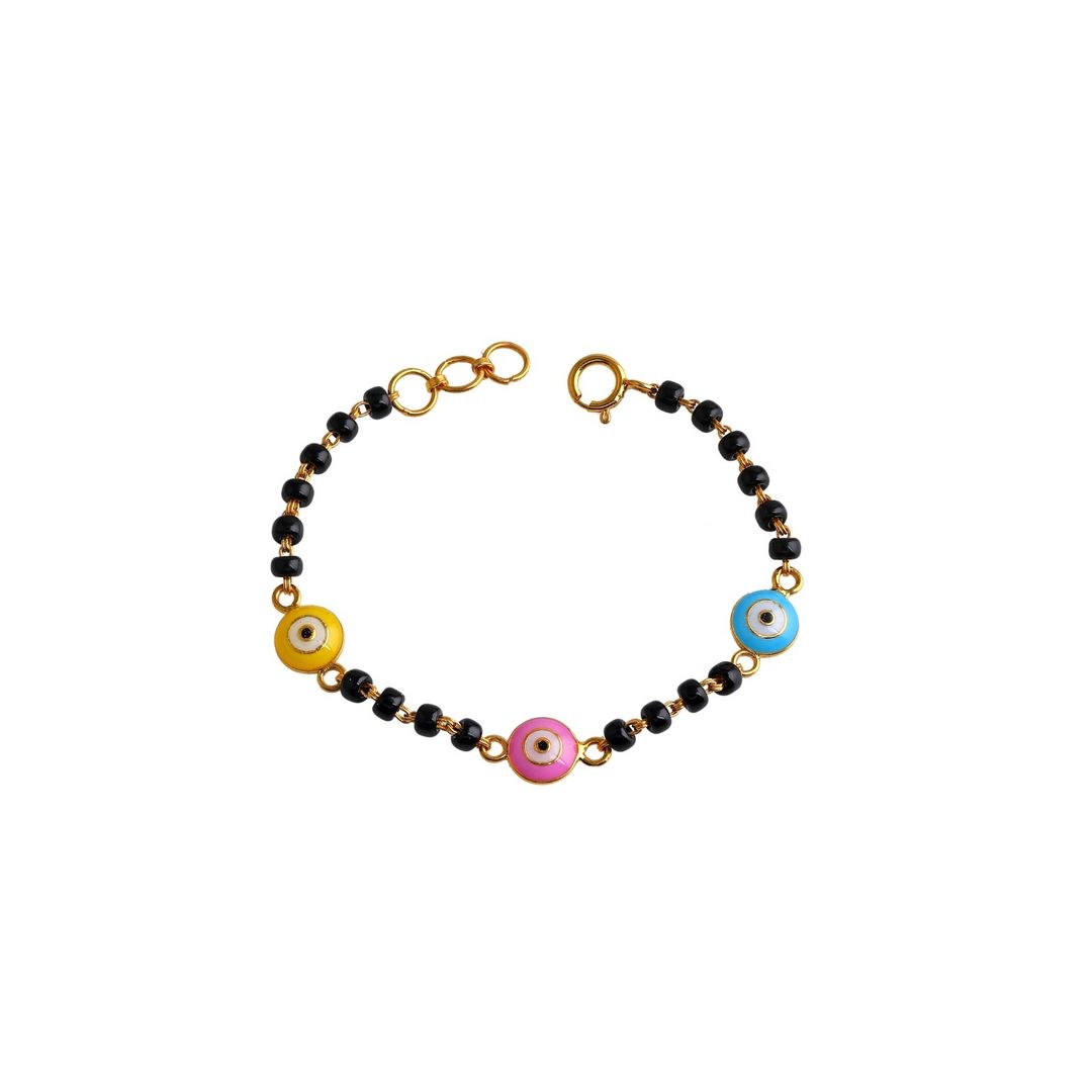 MultiColour Evil Eye Kids Gold Nazariya - Arista Jewels