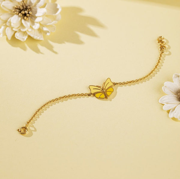 Yellow butterfly bracelet