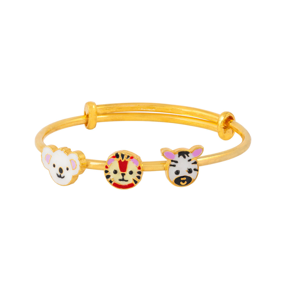 Jungle Buddies Silver Kada – Koala, Lion & Zebra - Arista Jewels