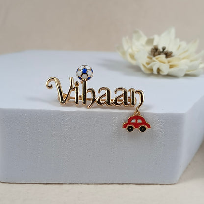Signature Custom Name Brooch – Football & Car Edition - Arista Jewels
