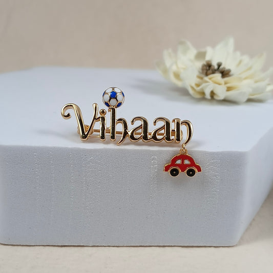 Signature Custom Name Brooch – Football & Car Edition - Arista Jewels