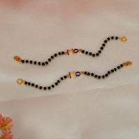 Letter M Evil Eye Nazariya-Pair in Silver