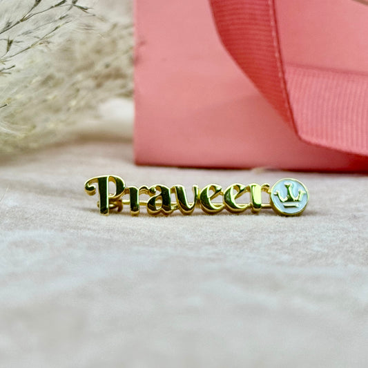 Crown Charm Personalised Baby Name Brooch - Arista Jewels