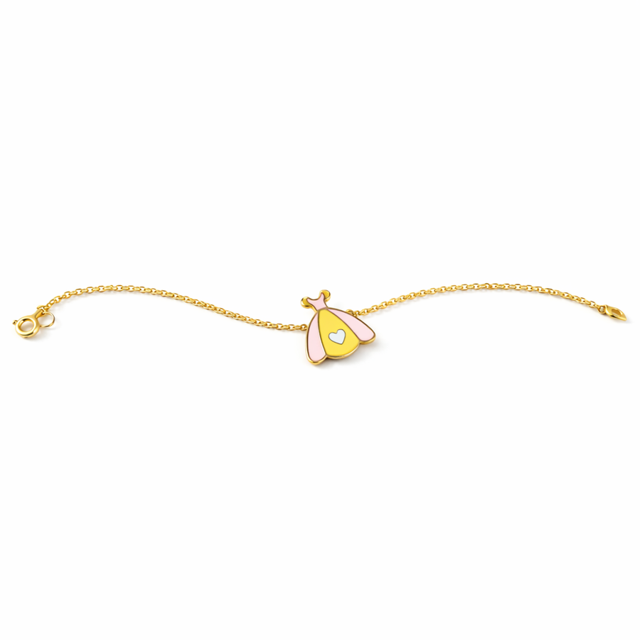 Yellow Dress Bracelet in gold plated silver, silver