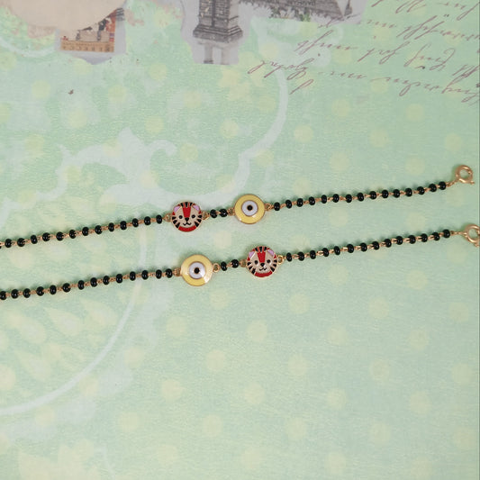 Silver Tiger Yellow Evileye Nazariya-Pair