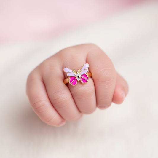 Cute Pink Butterfly ring - Arista Jewels