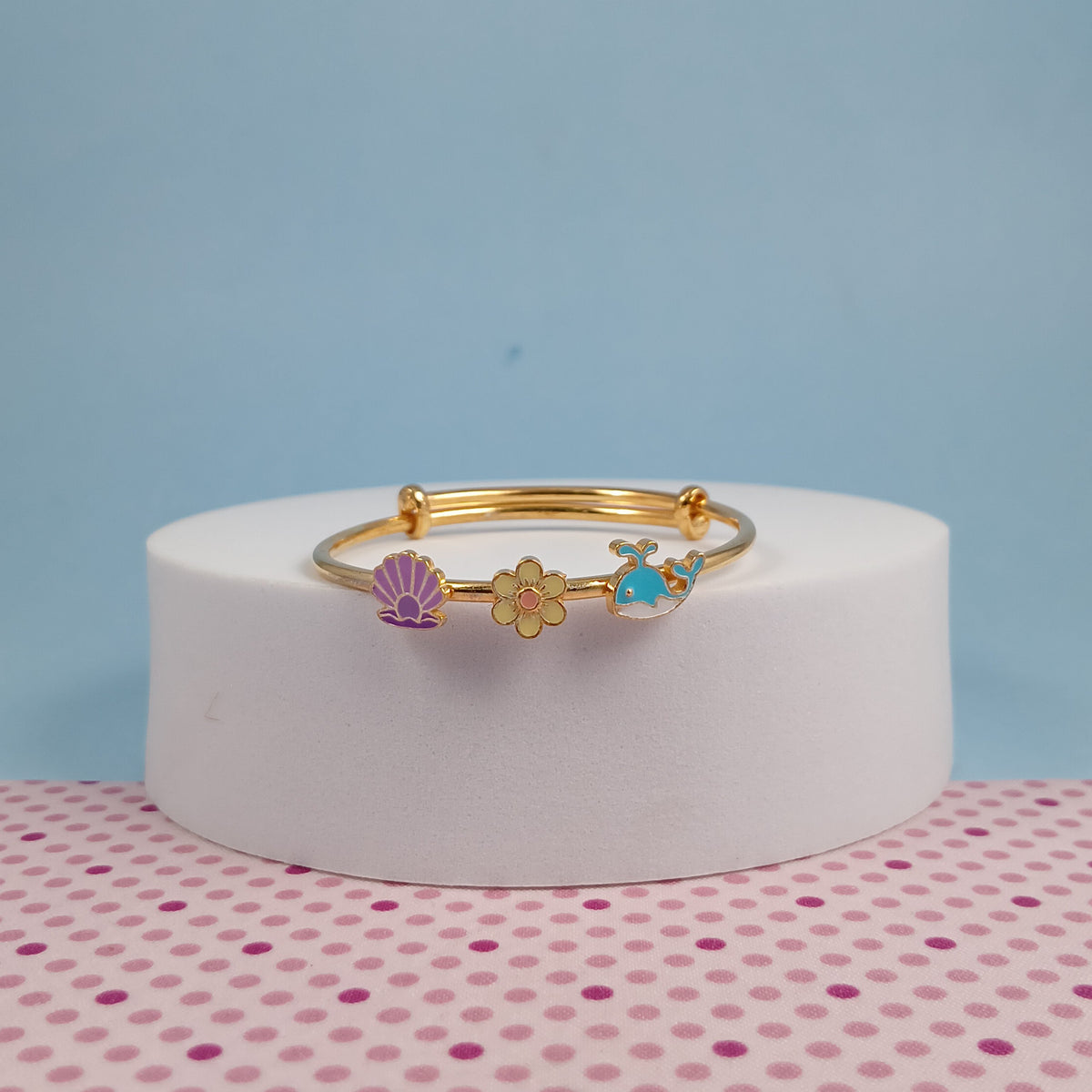Ocean Dreams Kada Kada – Seashell, Flower & Dolphin - Arista Jewels