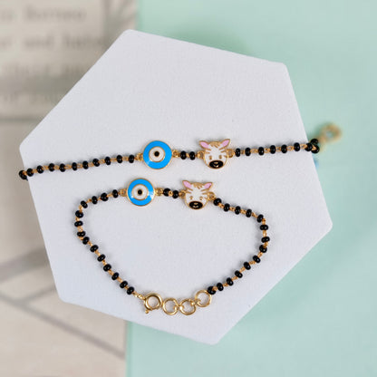 Silver Zebra Blue Evileye Nazariya-Pair