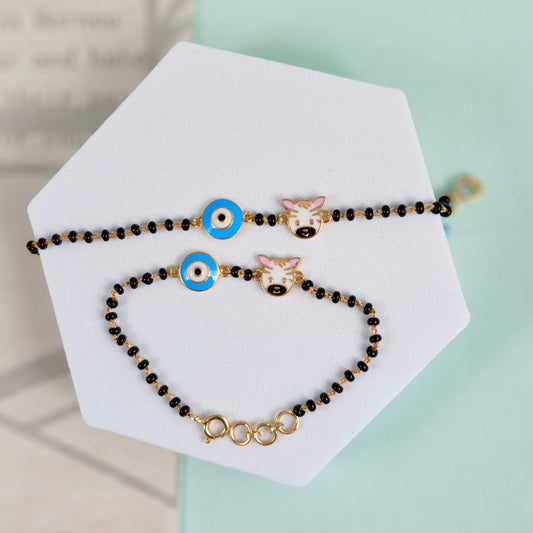 Silver Zebra Blue Evileye Nazariya-Pair